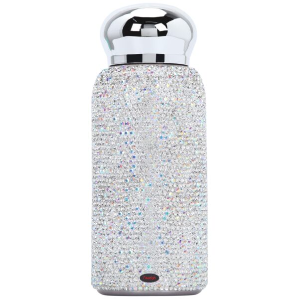 Bling flask with silver cover
