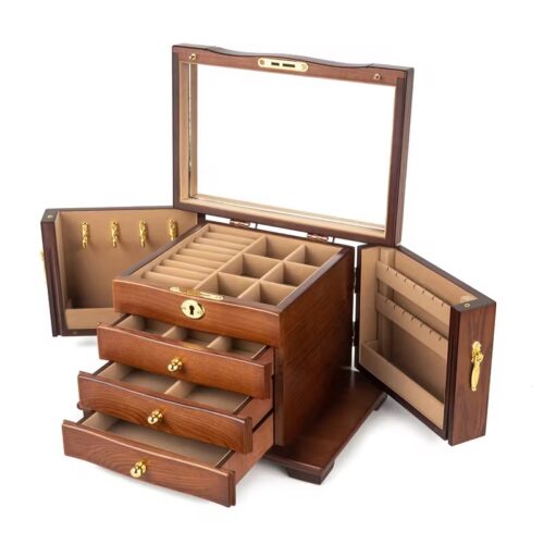 Jewelry box with side hangers