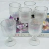 Chrome Silver Line Pattern Wine Glass