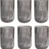Chrome Black Lined Pattern Drinking Glass
