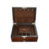 Wooden jewelry box with bottom drawer