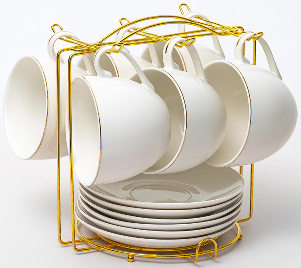 Flat white ceramic Teaset hanging