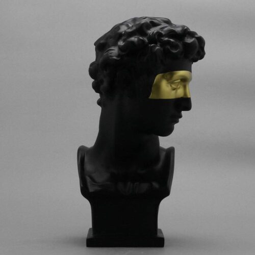 Golden Mask David Head Sculpture