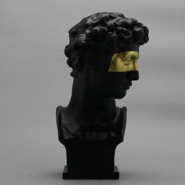 Golden Mask David Head Sculpture