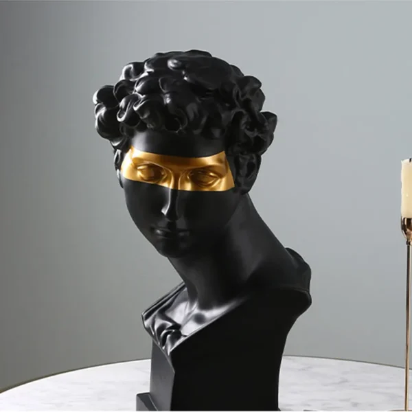 Golden Mask David Head Sculpture