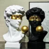 Bust Of David Sculpture With Golden Ball