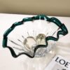Green and Clear Oval Fruit Bowl