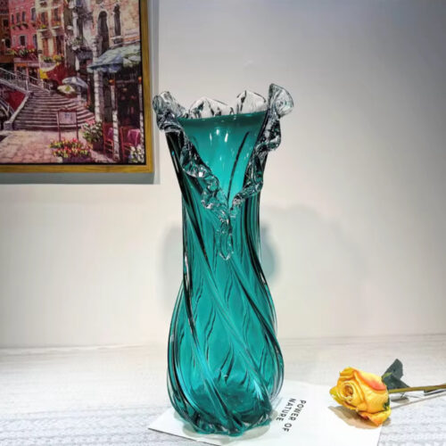 Green Crystal Flower Vase