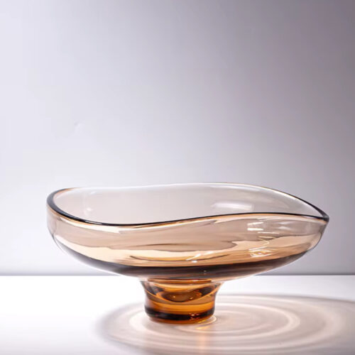 Amber Flat Glass Vase