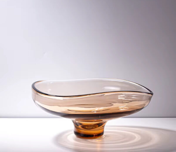 Amber Flat Glass Vase
