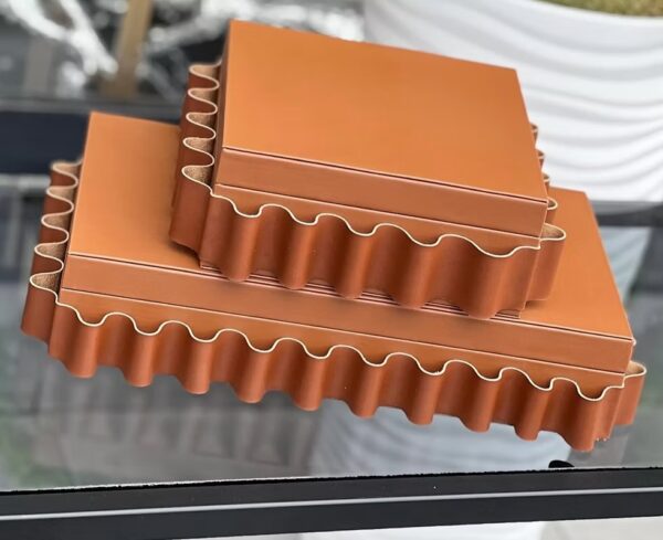 Brown leather storage case large