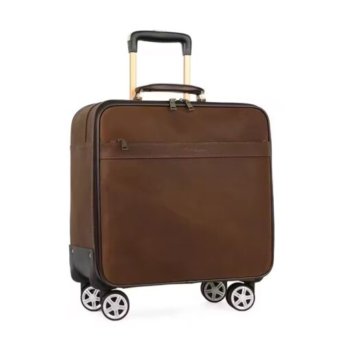 Leather travelling bag with wheels