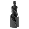 Metallic grey thinking woman