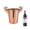 Rose gold ice bucket with deer head handle