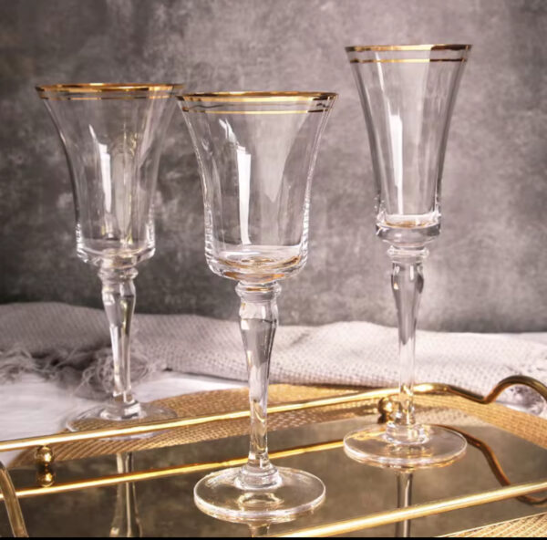 Gold Rim Wine Glass