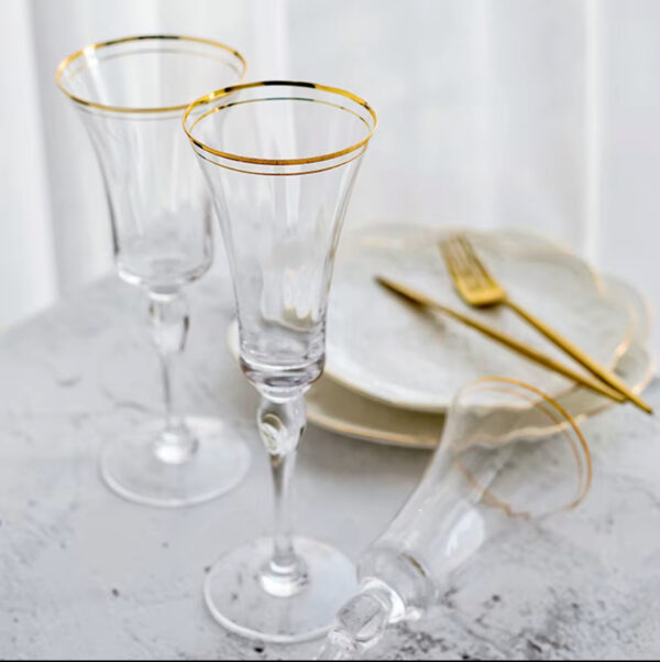 Gold Rim Wine Glass
