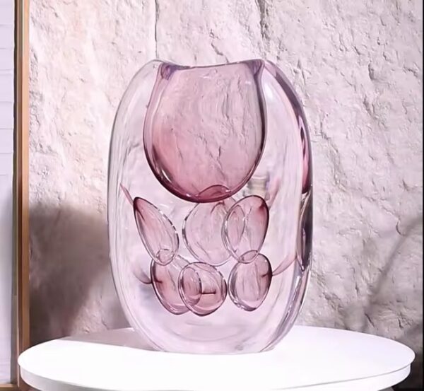 Pink Bubble Glass Vase