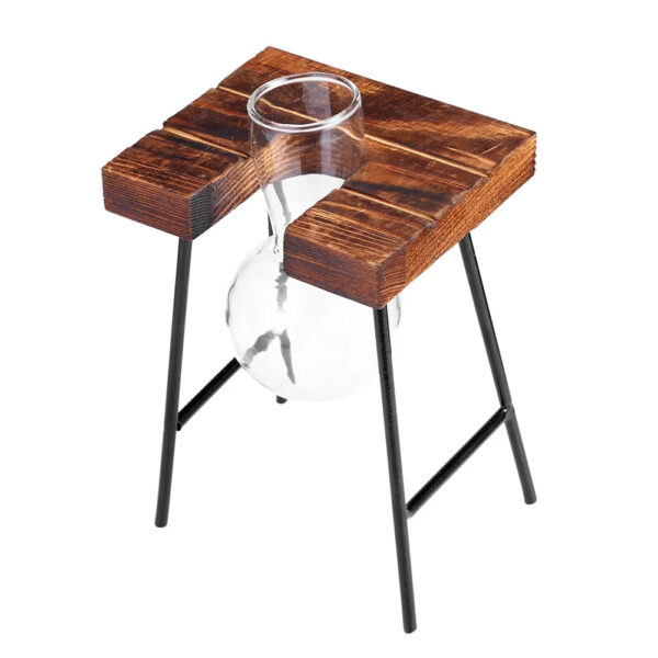 Glass Vase With Wooden Stand