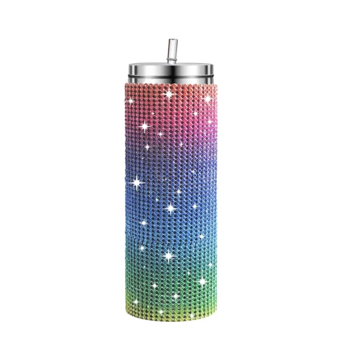 Bling Water Bottle With Straw