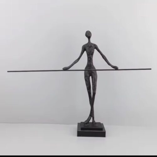 Metallic Woman With Stick Figurine