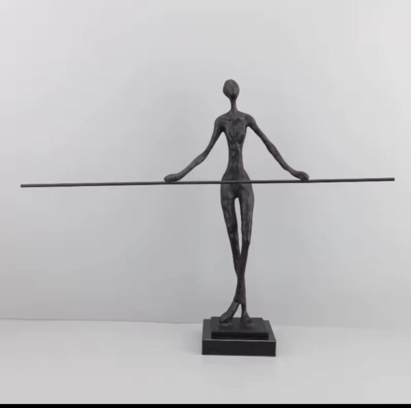Metallic Woman With Stick Figurine