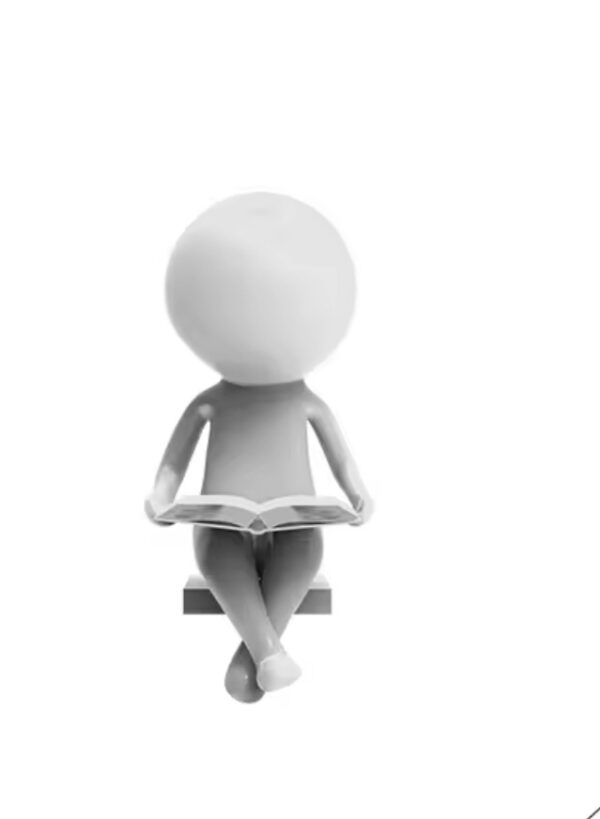 White Reading Figurine
