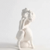 Afro thinking woman