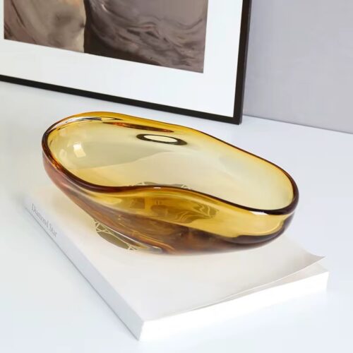 Crystal Amber fruit bowl