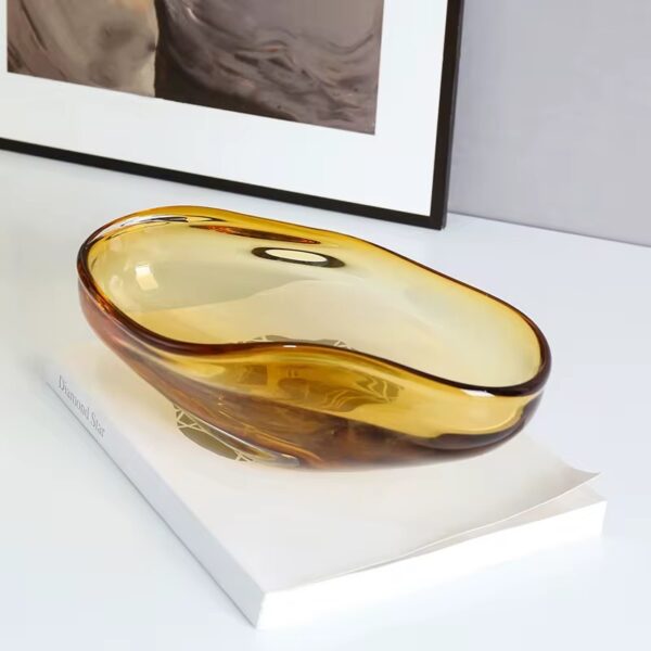 Crystal Amber fruit bowl