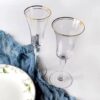 Gold rim champagne glass