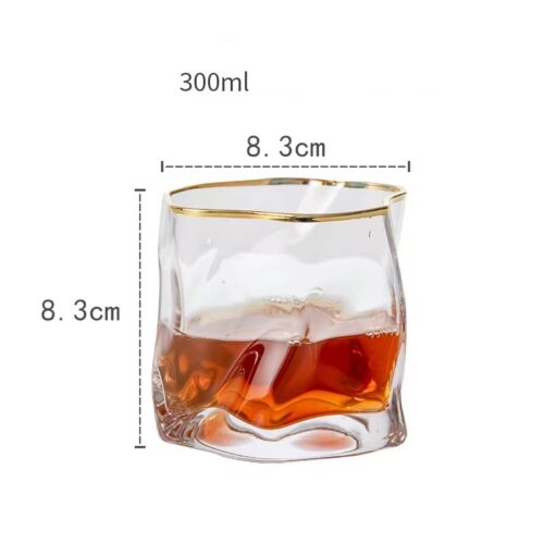 Gold tip twisted whisky glass