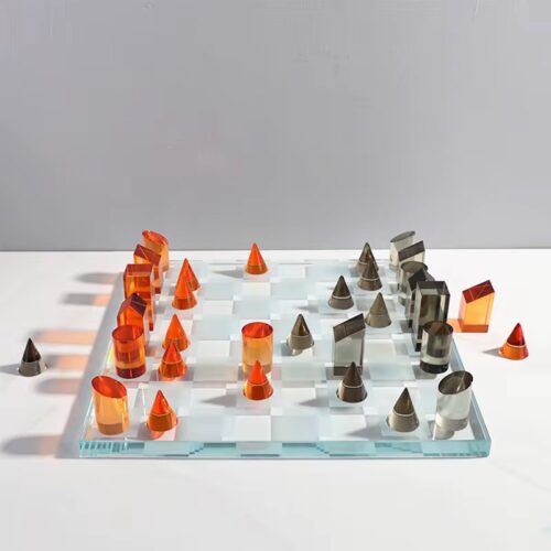 Orange and whit chess board