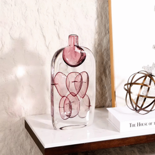Pink Bubble Glass Vase