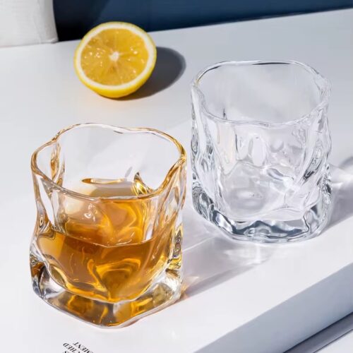Twisted whiskey glass