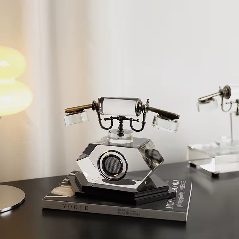 Crystal telephone with speakers